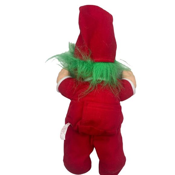 Vintage 12" Russ Berrie Santa Troll Doll Plush Red  Hat Pajamas Christmas Toy - Picture 3 of 11